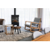 DRU Polo Contemporary 3-Sided Gas Stove with Remote Control