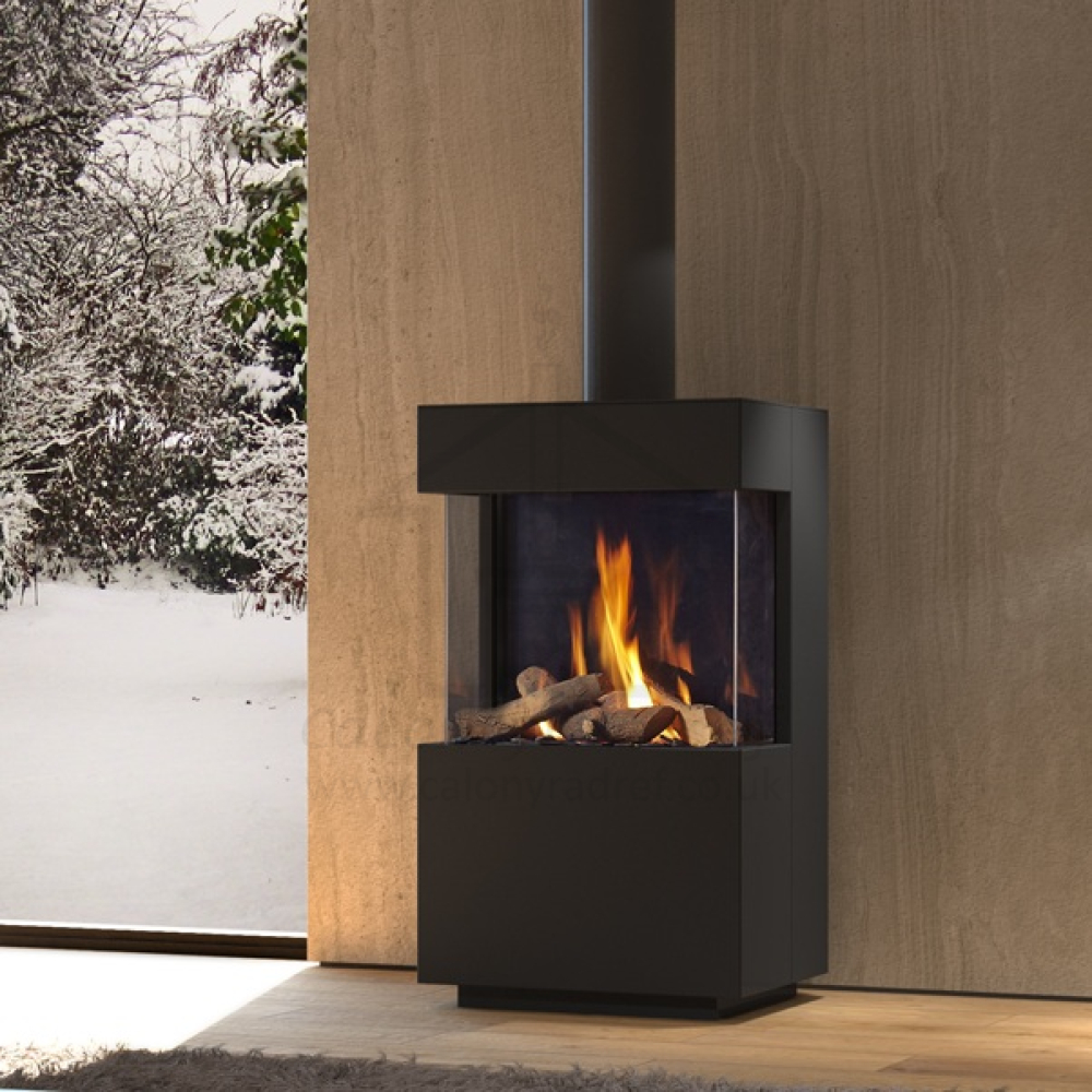DRU Polo Contemporary 3-Sided Gas Stove with Remote Control