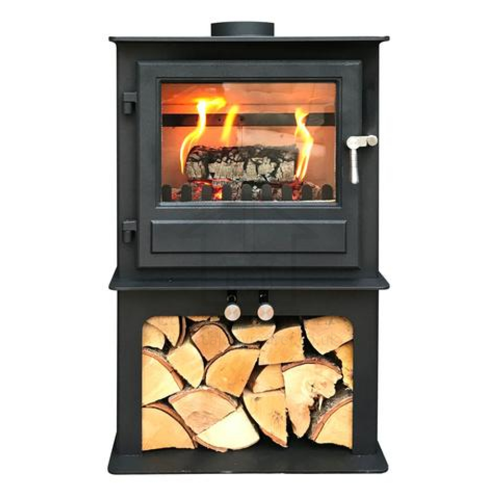 Clock Blithfield 8 Multifuel Stove with Log Store