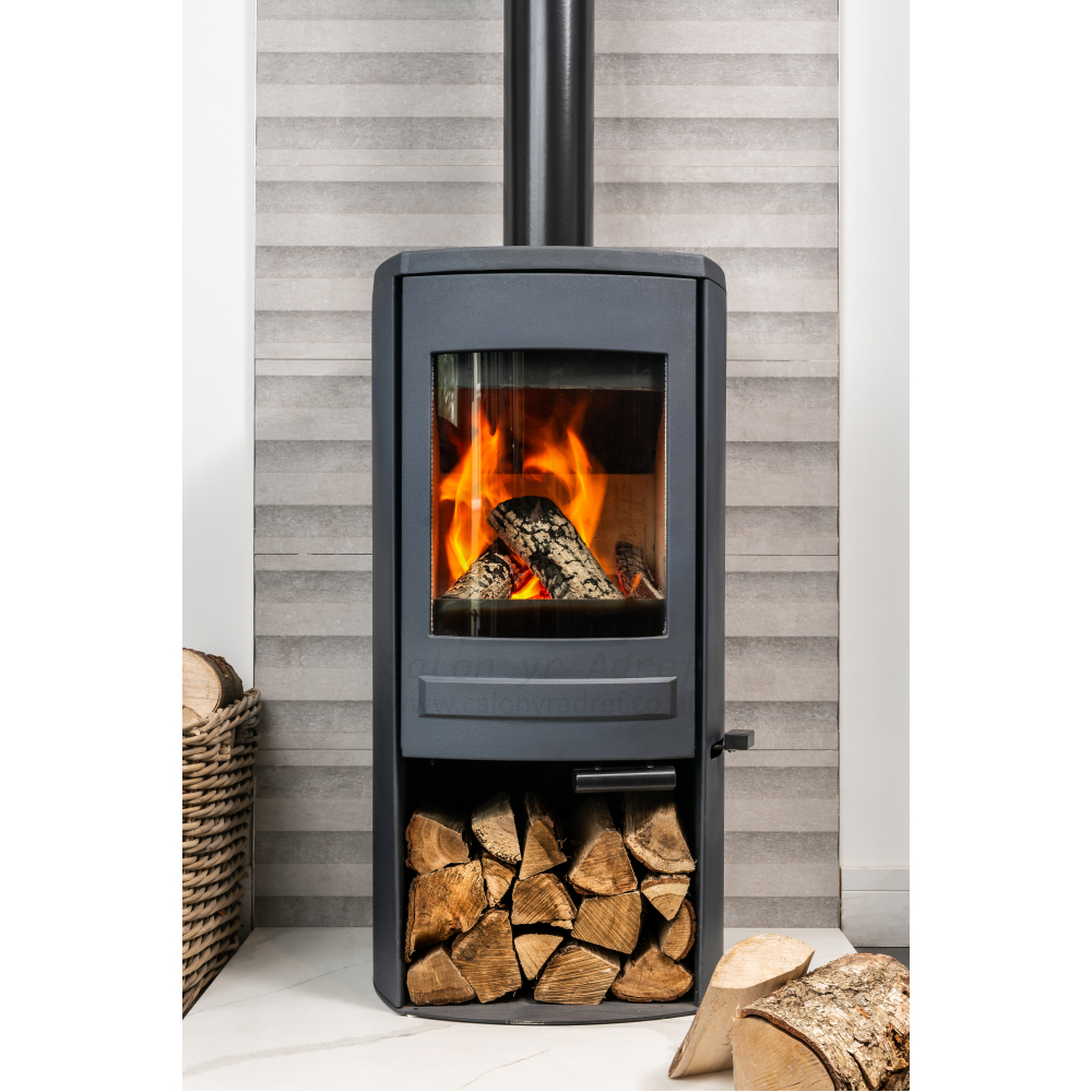 Clock Brocksford Cylindrical Wood Burning Stove
