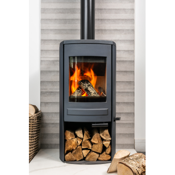 Clock Brocksford Cylindrical Wood Burning Stove