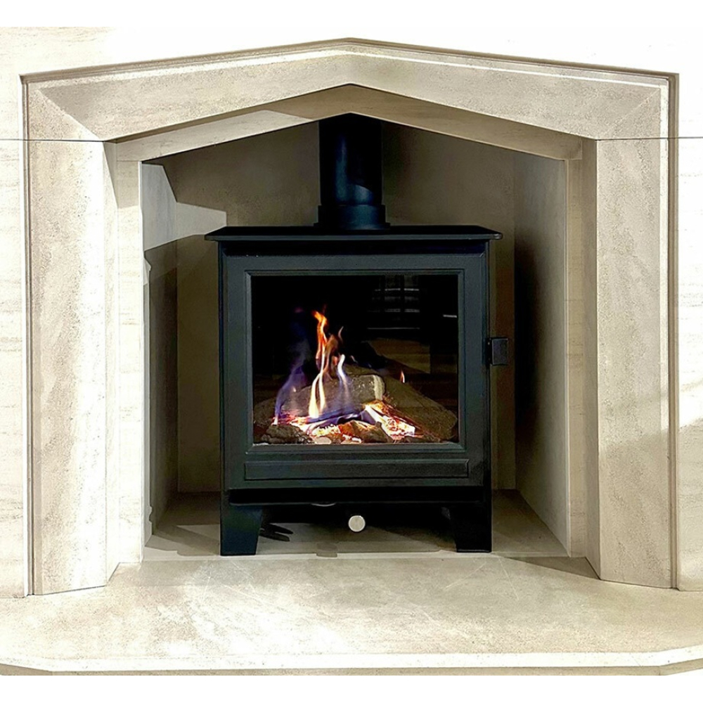 Clock Sudbury Wood-Effect Natural Gas Stove