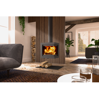 Dik Geurts Bora Corner Suspended 2-Sided Wood Stove (includes suspension kit)