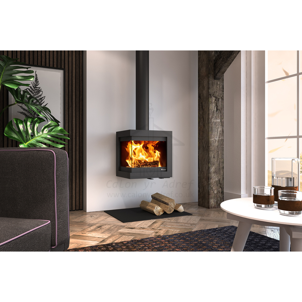 Dik Geurts Bora Corner 2-Sided Wall-Mounted Wood Stove (includes wall mount kit)
