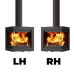 Dik Geurts Bora Corner 2-Sided Wood Stove on Floating Plateau