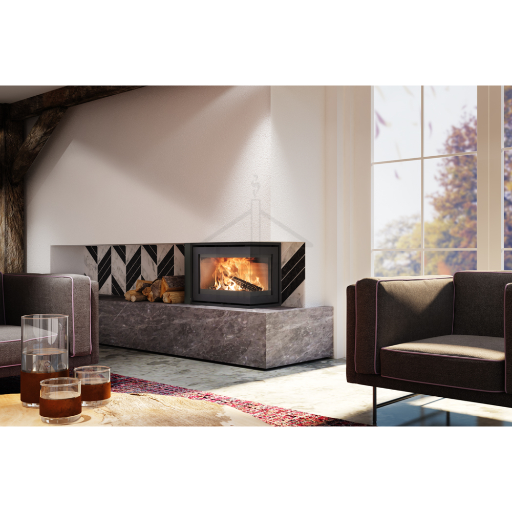 Dik Geurts Instyle Corner Slim 660/495 2-Sided Inset Stove