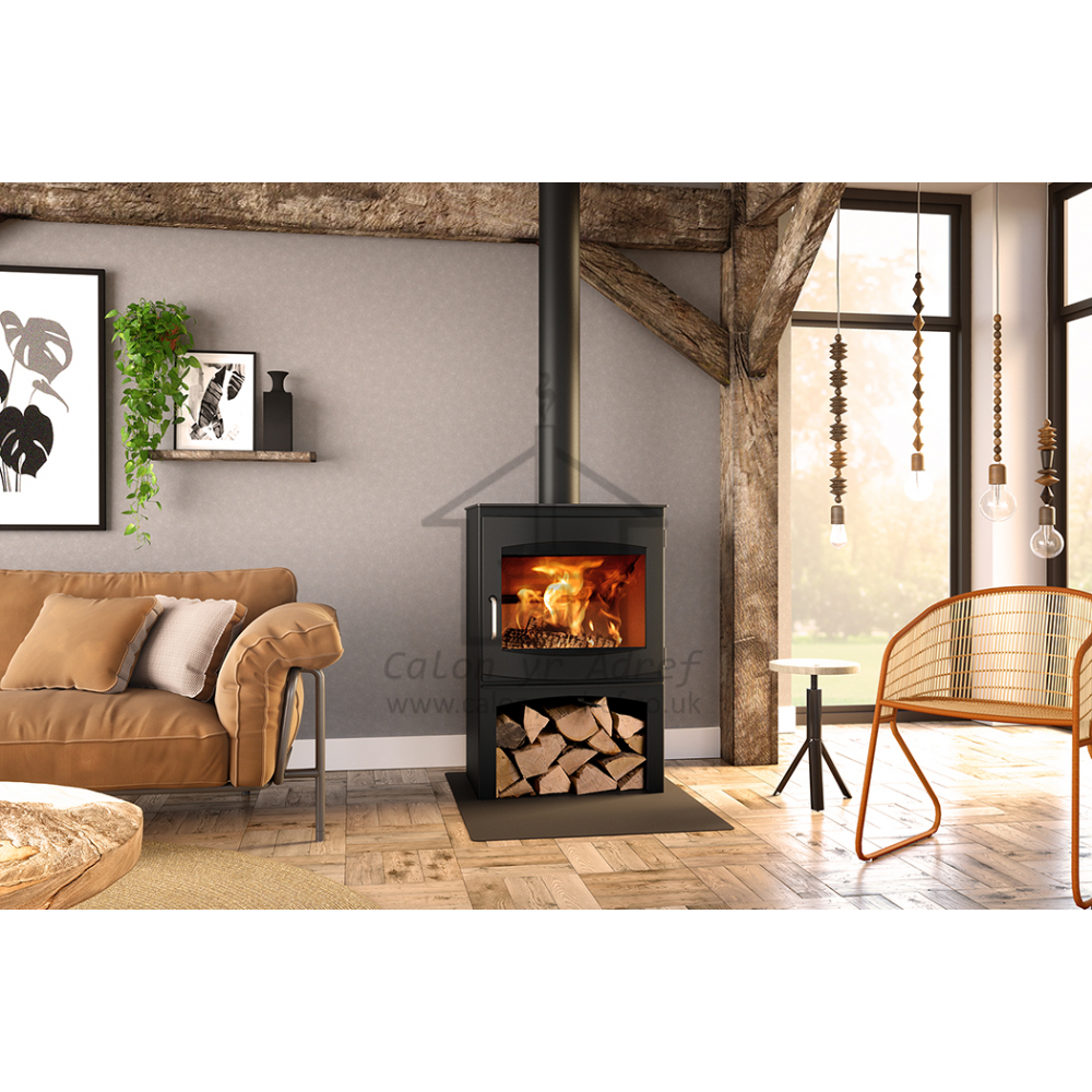 Dik Geurts Ivar 10 H2O Store Freestanding CH Wood Stove with Log Store