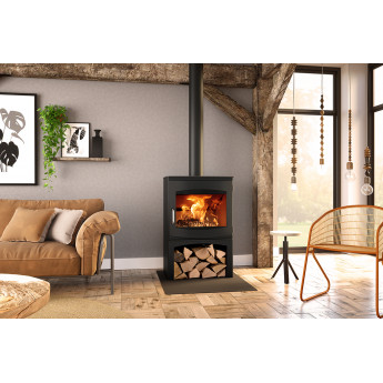 Dik Geurts Ivar 10 H2O Store Freestanding CH Wood Stove with Log Store