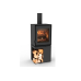 Dik Geurts Modivar 5 Freestanding Wood Stove with Open-Corner Log Store