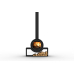 Dik Geurts Odin Front Plateau Log Store Mounted Wood Stove