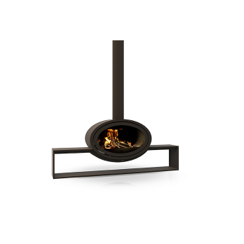 Dik Geurts Oval Front Wood Burning Stove on Plateau
