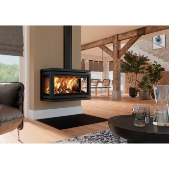 Dik Geurts Vidar Triple Large 3-Sided Wall Hung Wood Stove