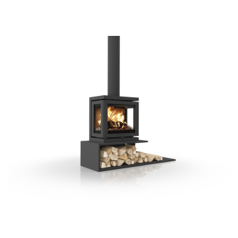 Dik Geurts Vidar Triple Small 3-Sided Stove on Floating Plateau
