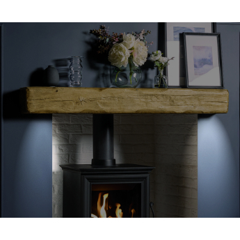 Non-Combustible Character Finish Mantel Beam with Downlights