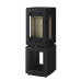 Hergom Glow 3-Sided Wood Burning Stove on Log Store Box