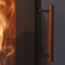 Hergom Glow 3-Sided Wood Burning Stove on High-Leg Log Store