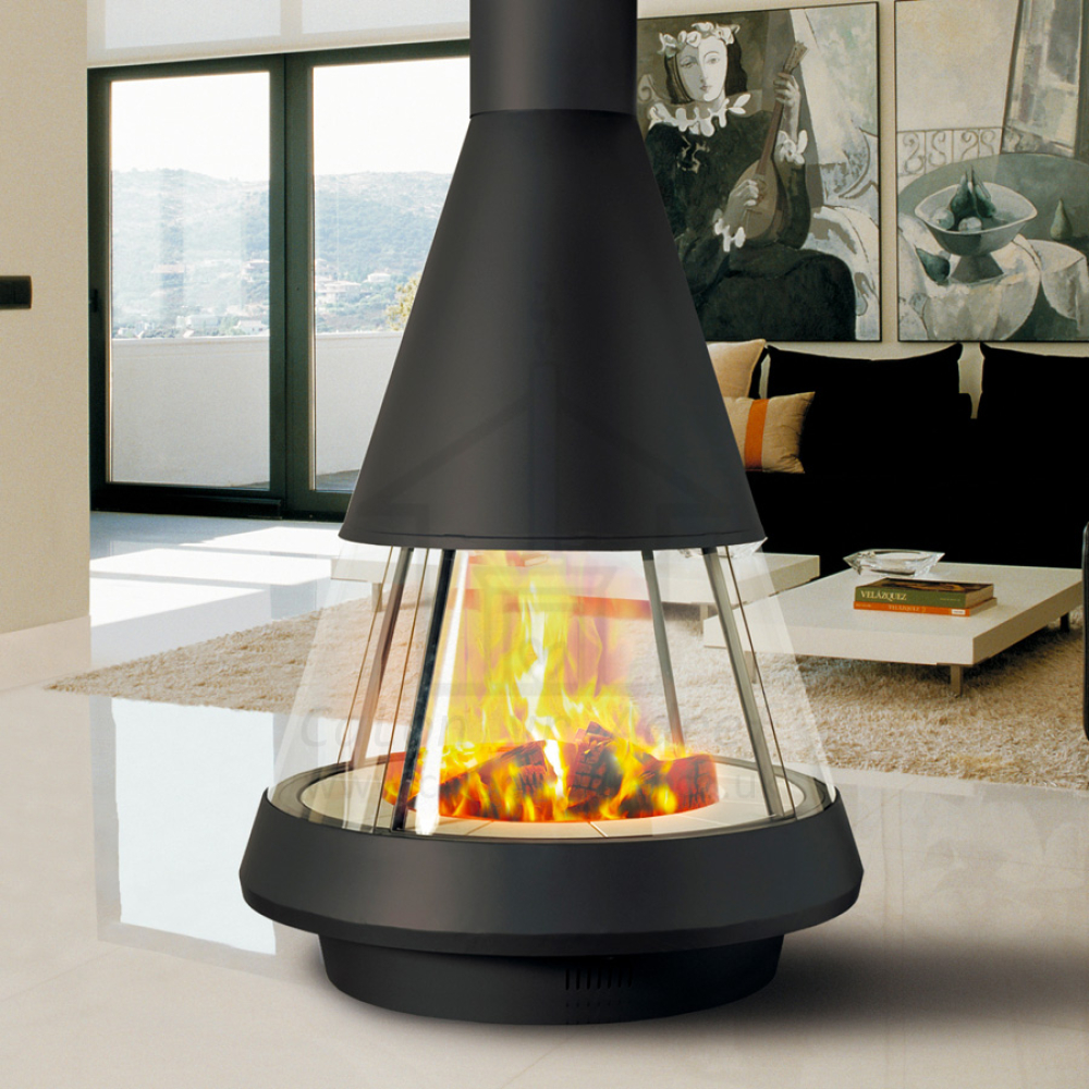 Hergom Mallorca 360° View Contemporary Freestanding Wood Stove