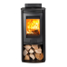 Di Lusso R4 Euro Cylindrical Wood Stove with Curved Black Sides