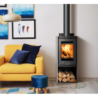 Di Lusso R4 Euro Cylindrical Multifuel Stove with Curved Stainless Sides