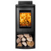 Di Lusso R4 Euro Cylindrical Wood Stove with Flat Black Sides