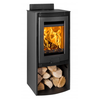 Di Lusso R4 Euro Cylindrical Multifuel Stove with Flat Black Sides