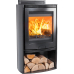 Di Lusso R5 Euro Cylindrical Multifuel Stove with Curved Black Sides