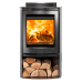 Di Lusso R5 Euro Cylindrical Multifuel Stove with Curved Stainless Sides