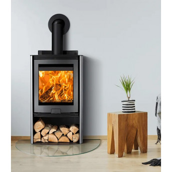 Di Lusso R5 Euro Cylindrical Multifuel Stove with Curved Stainless Sides