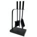3 Piece All-Black Fireside Tool Set with Stand