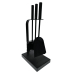 3 Piece All-Black Fireside Tool Set with Stand