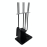 3 Piece All-Black Fireside Tool Set with Stand