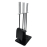 3 Piece Fireside Tool Set with Stainless Steel Handles & Black Glass Base