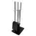 3 Piece Fireside Tool Set with Stainless Steel Handles & Black Glass Base