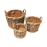 Set of 3 Handmade Hessian-Lined Rattan Log & Kindling Baskets