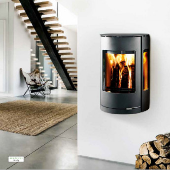 Westfire Uniq 37 Wall-Hung 3-Sided Cylindrical Wood Stove